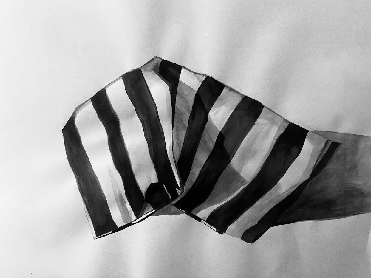 fabric study ; ink wash