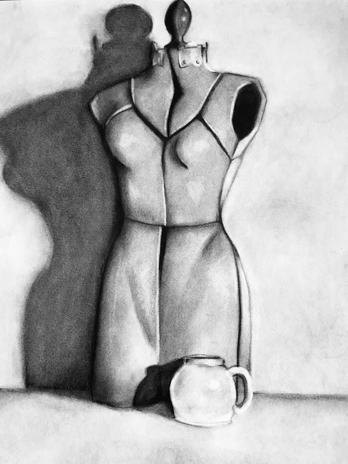 mannequin study ; charcoal