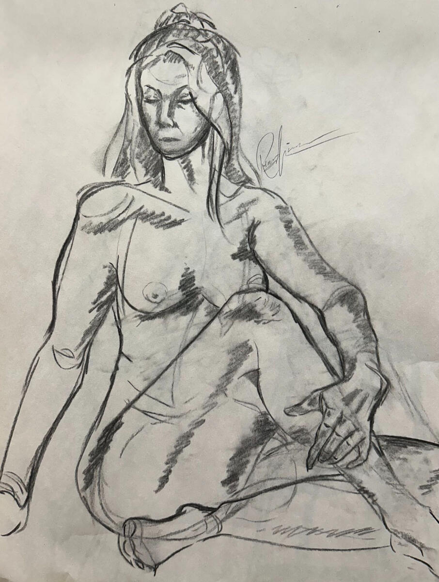model study ; charcoal (vine)