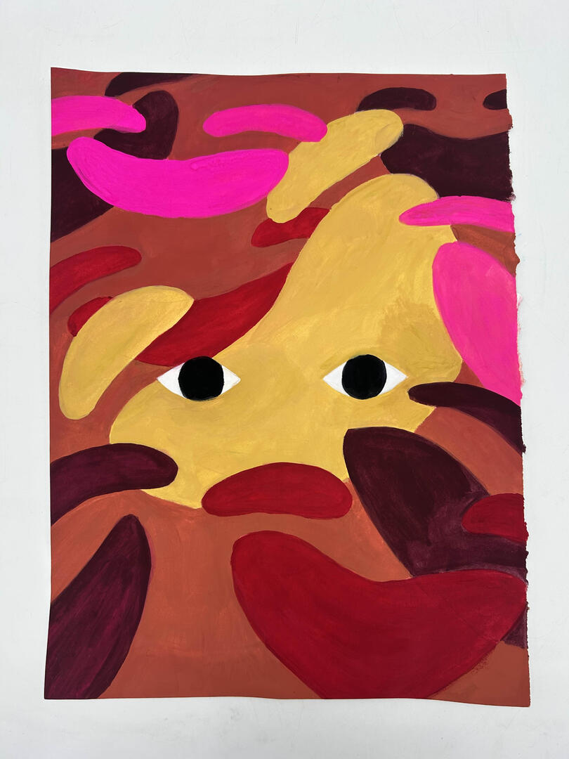 "QUIET DOWN" - gouache